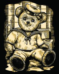 Kratzbild Gold Teddy