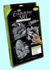 Kratzbild Silber 3er Set Tiere